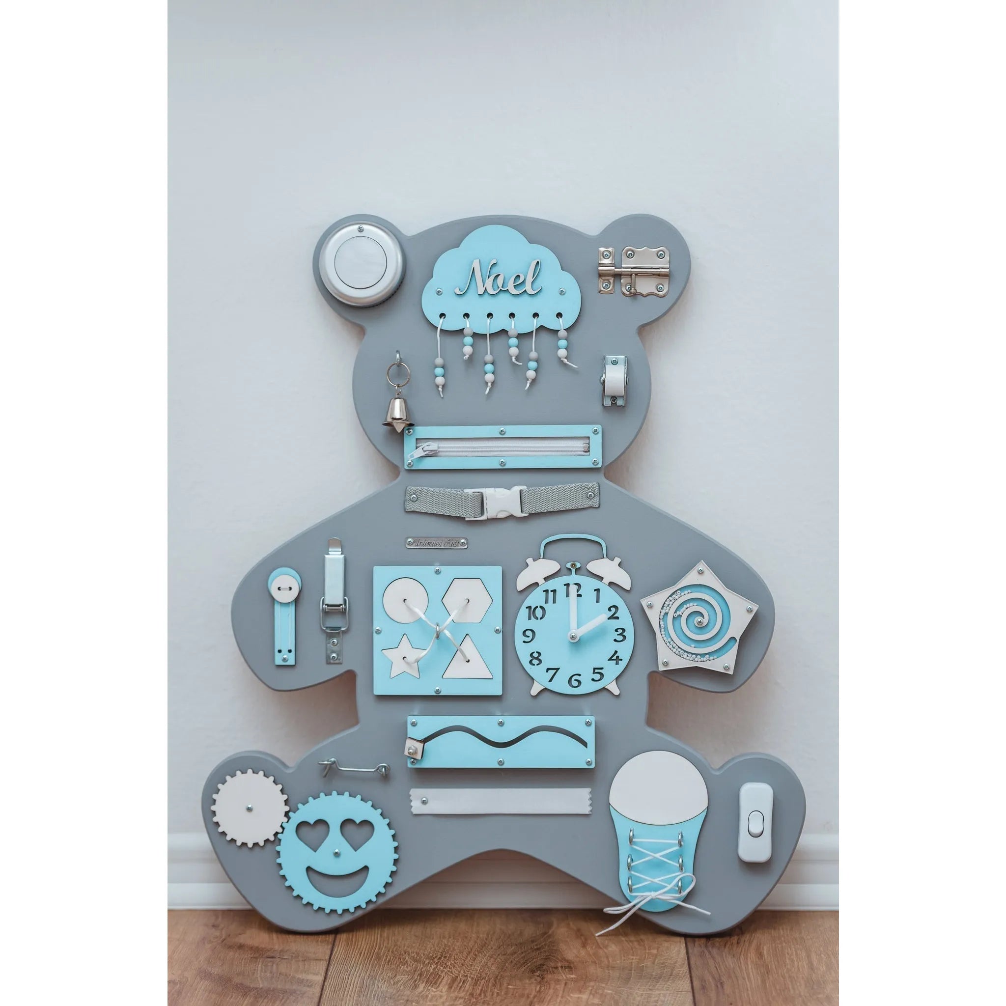 Montessori Wooden Board Bear - Blue - Unlimitedkids