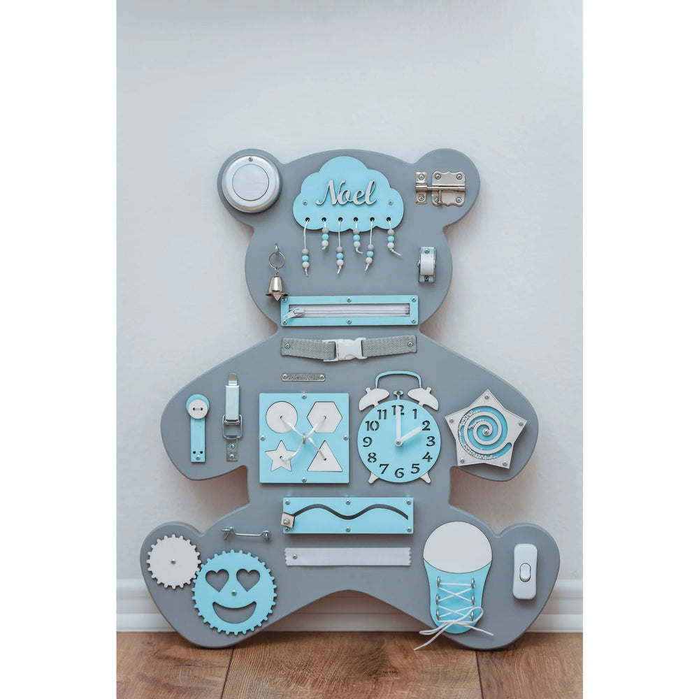 Montessori Wooden Board Bear - Blue - Unlimitedkids