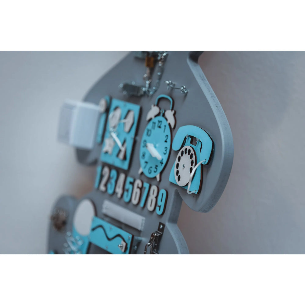 Tavola di legno Montessori Orsetto XL - Blu - Unlimitedkids