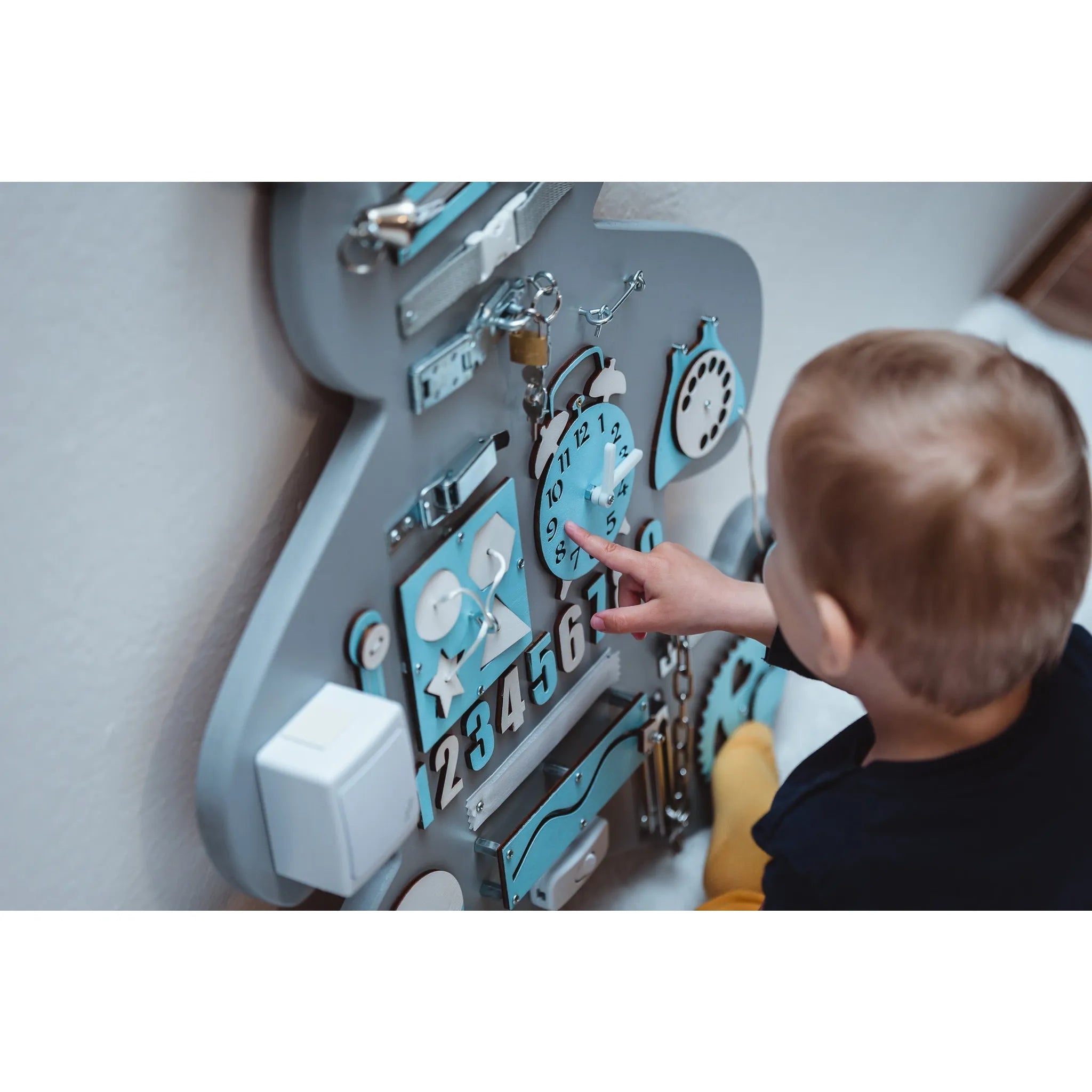 Tavola di legno Montessori Orsetto XL - Blu - Unlimitedkids