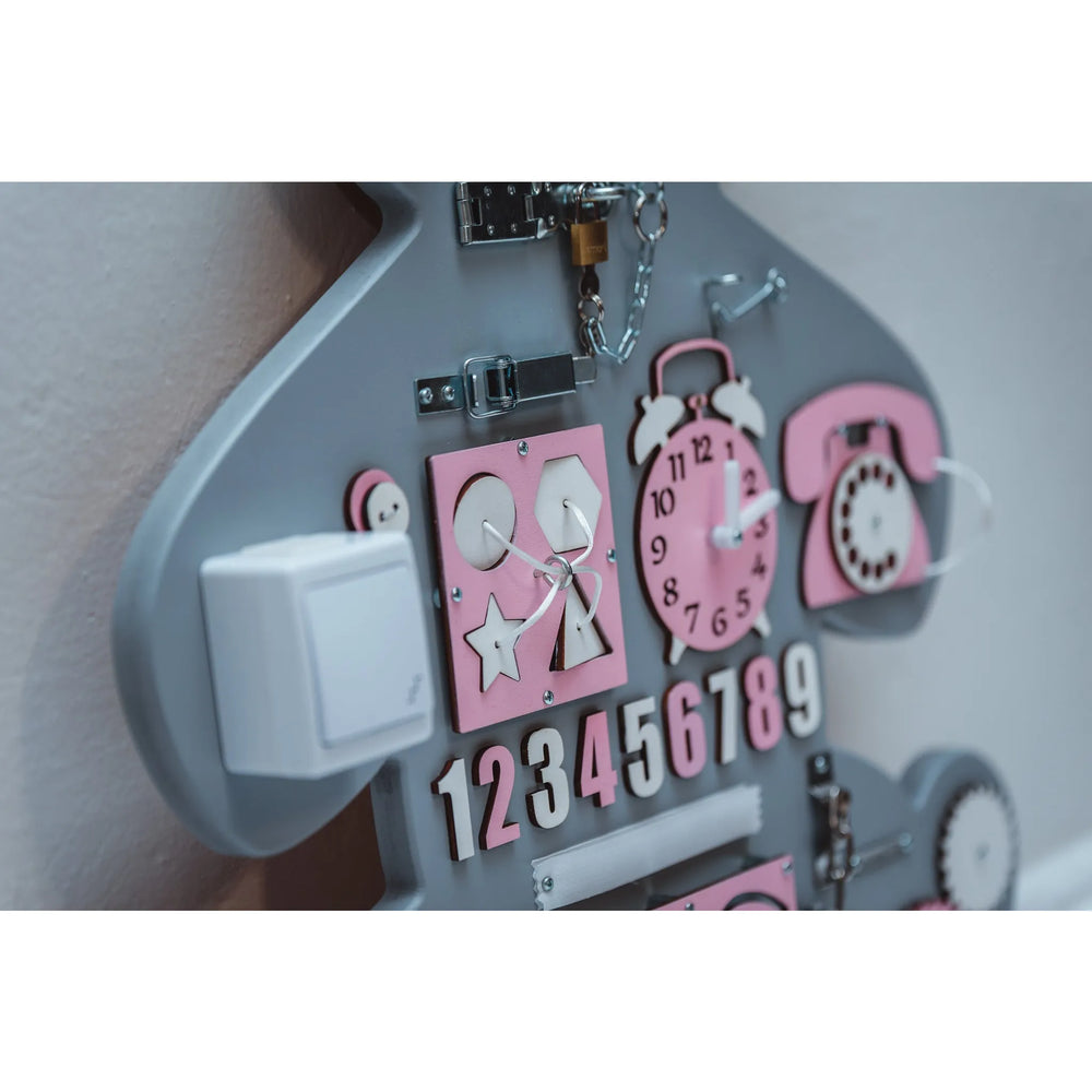 Montessori Wooden Board Bear Xl - Pink - Unlimitedkids