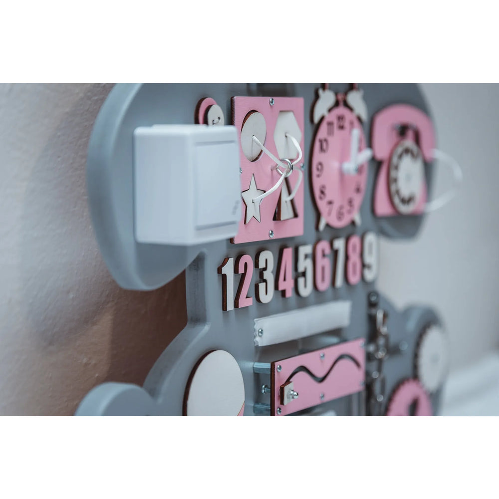 Montessori Wooden Board Bear Xl - Pink - Unlimitedkids