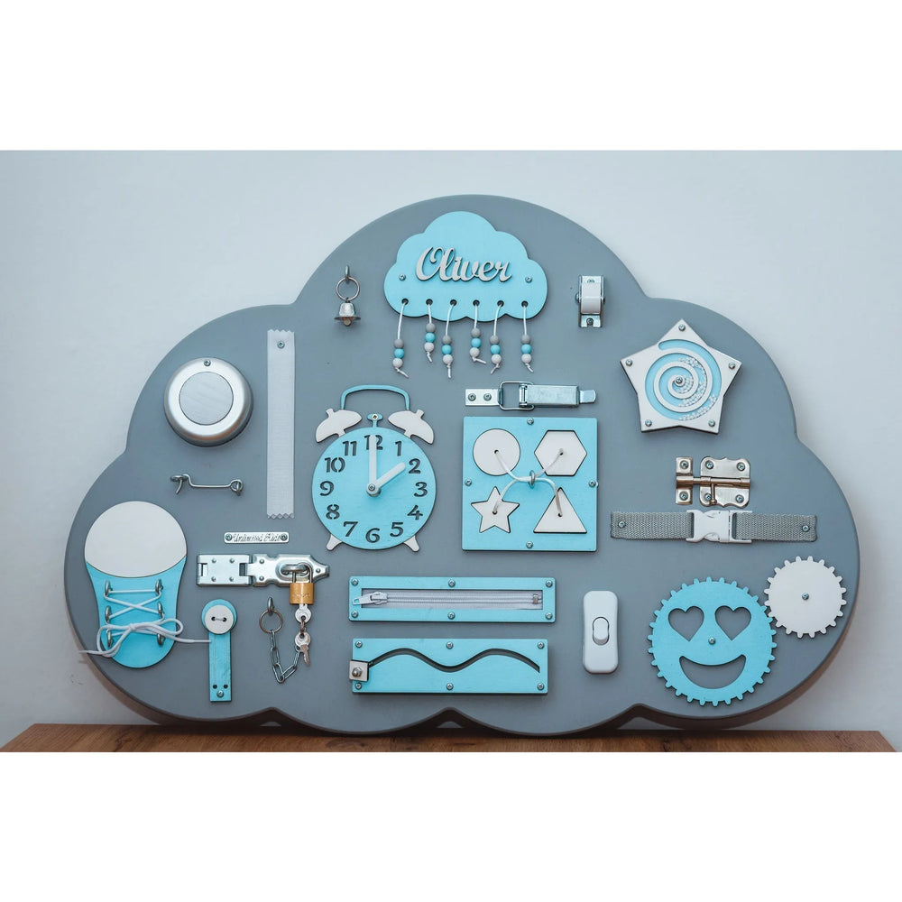 Lavagna in legno Montessori Nuvola - Blu - Unlimitedkids