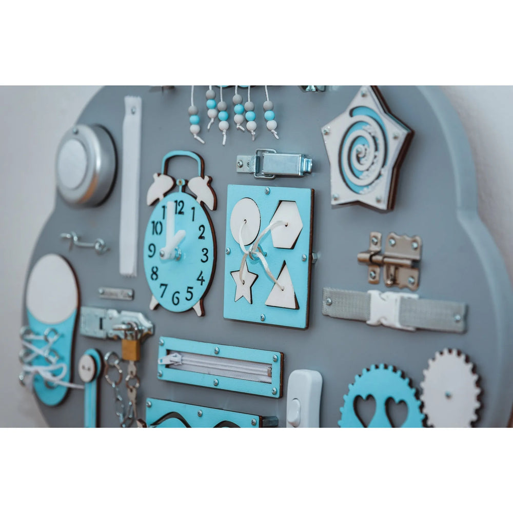 Lavagna in legno Montessori Nuvola - Blu - Unlimitedkids