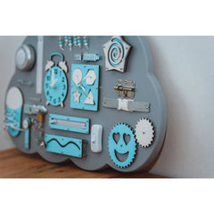 Lavagna in legno Montessori Nuvola - Blu - Unlimitedkids