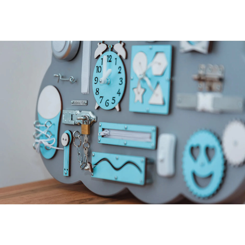 Lavagna in legno Montessori Nuvola - Blu - Unlimitedkids