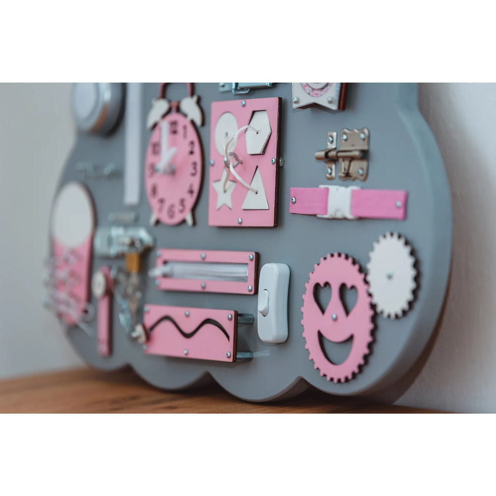 Pizarra de madera Montessori Nube - Rosa - Unlimitedkids