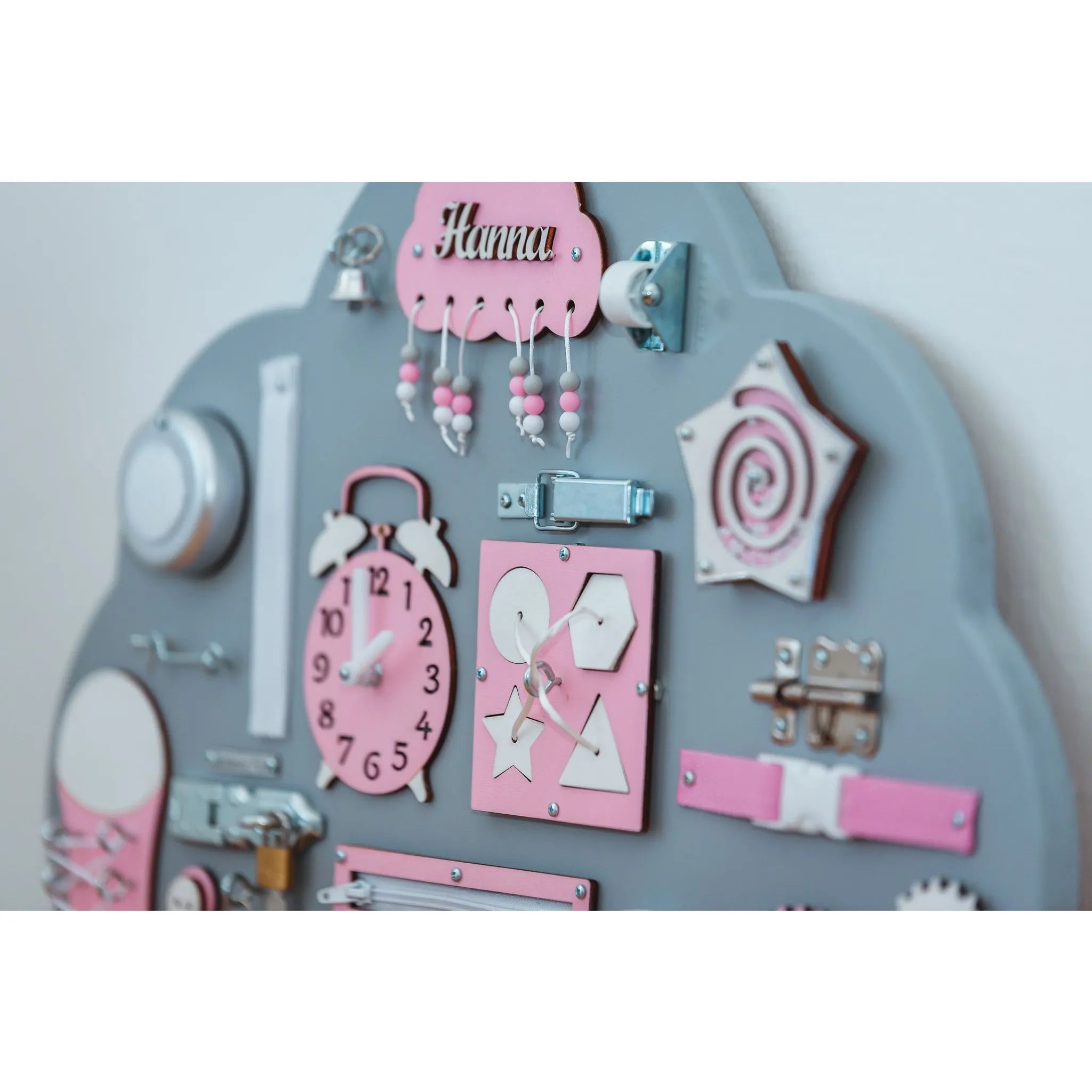 Pizarra de madera Montessori Nube - Rosa - Unlimitedkids