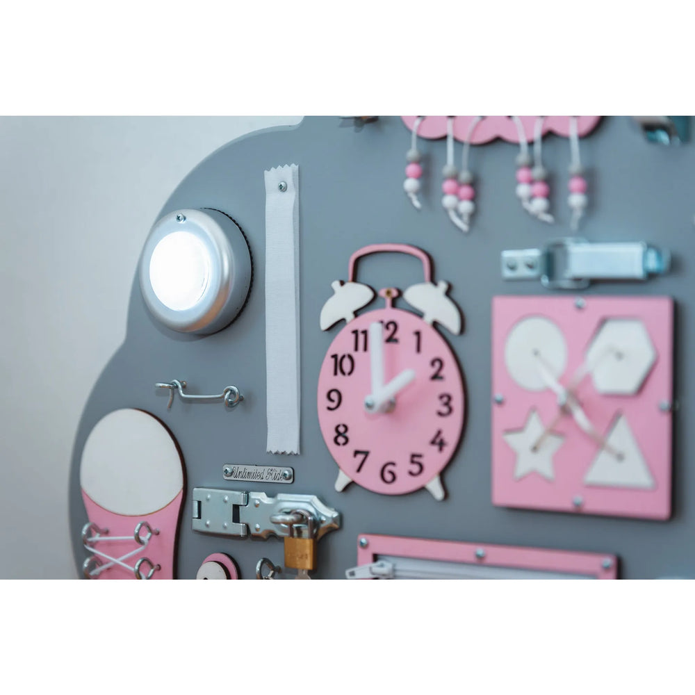 Pizarra de madera Montessori Nube - Rosa - Unlimitedkids