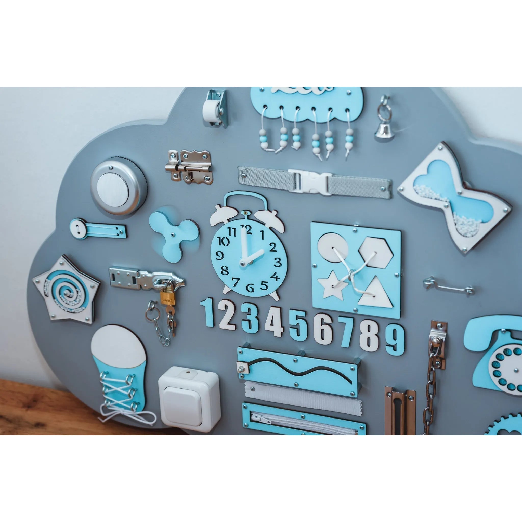 Montessori Wooden Blackboard Cloud Xl - Blue - Unlimitedkids