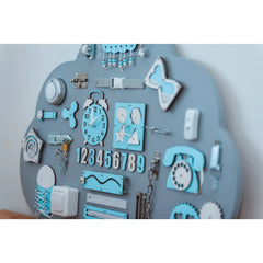 Montessori Wooden Blackboard Cloud Xl - Blue - Unlimitedkids