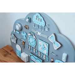 Montessori Wooden Blackboard Cloud Xl - Blue - Unlimitedkids