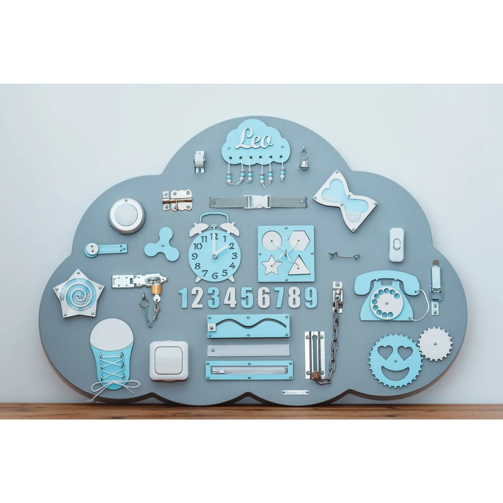 Montessori Wooden Blackboard Cloud Xl - Blue - Unlimitedkids