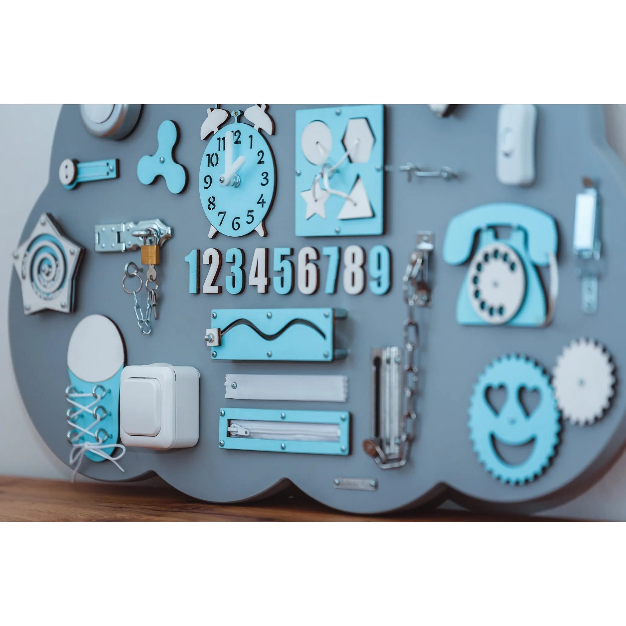 Montessori Wooden Blackboard Cloud Xl - Blue - Unlimitedkids