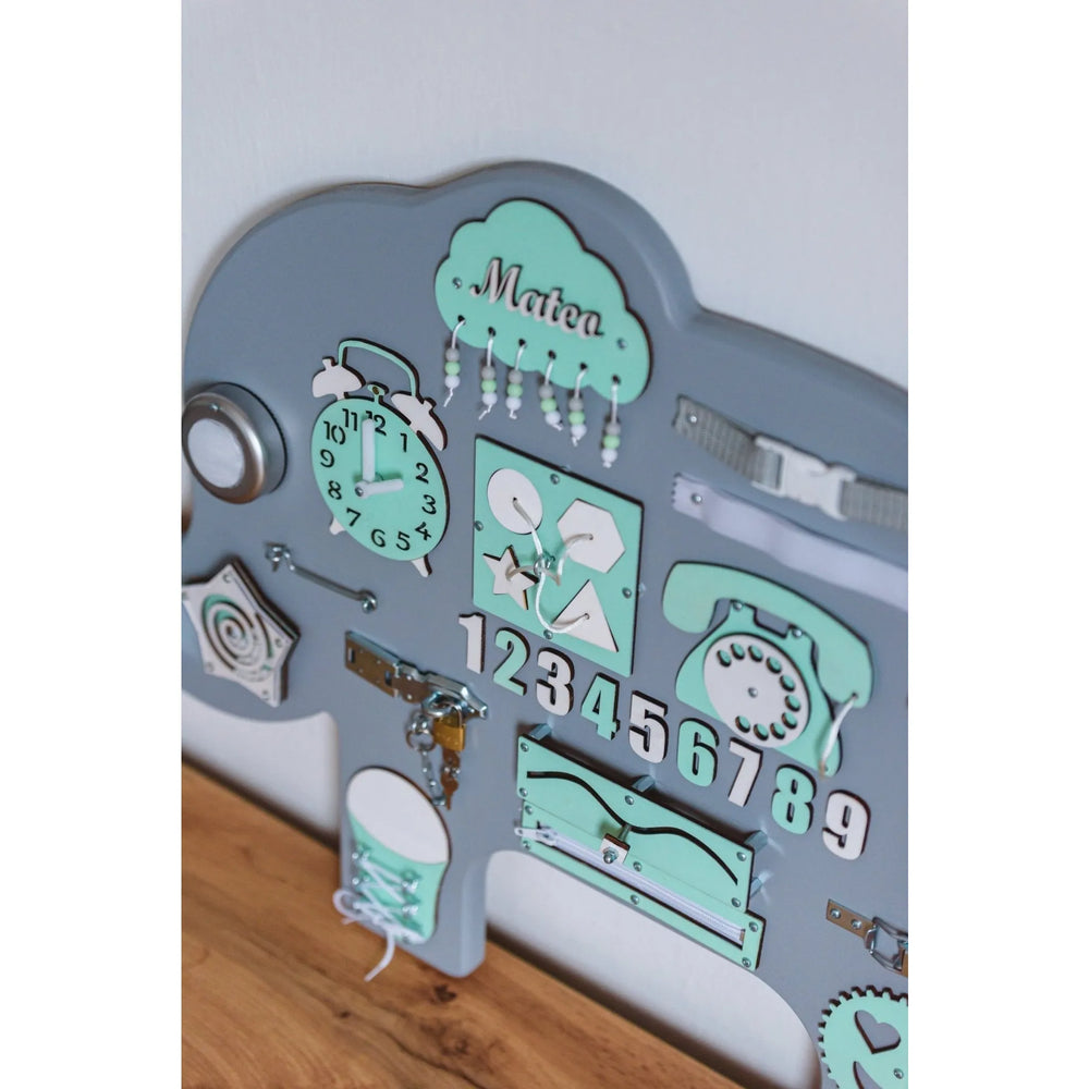 Montessori Wooden Board Elephant - Green - Unlimitedkids