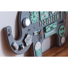 Montessori Wooden Board Elephant - Green - Unlimitedkids