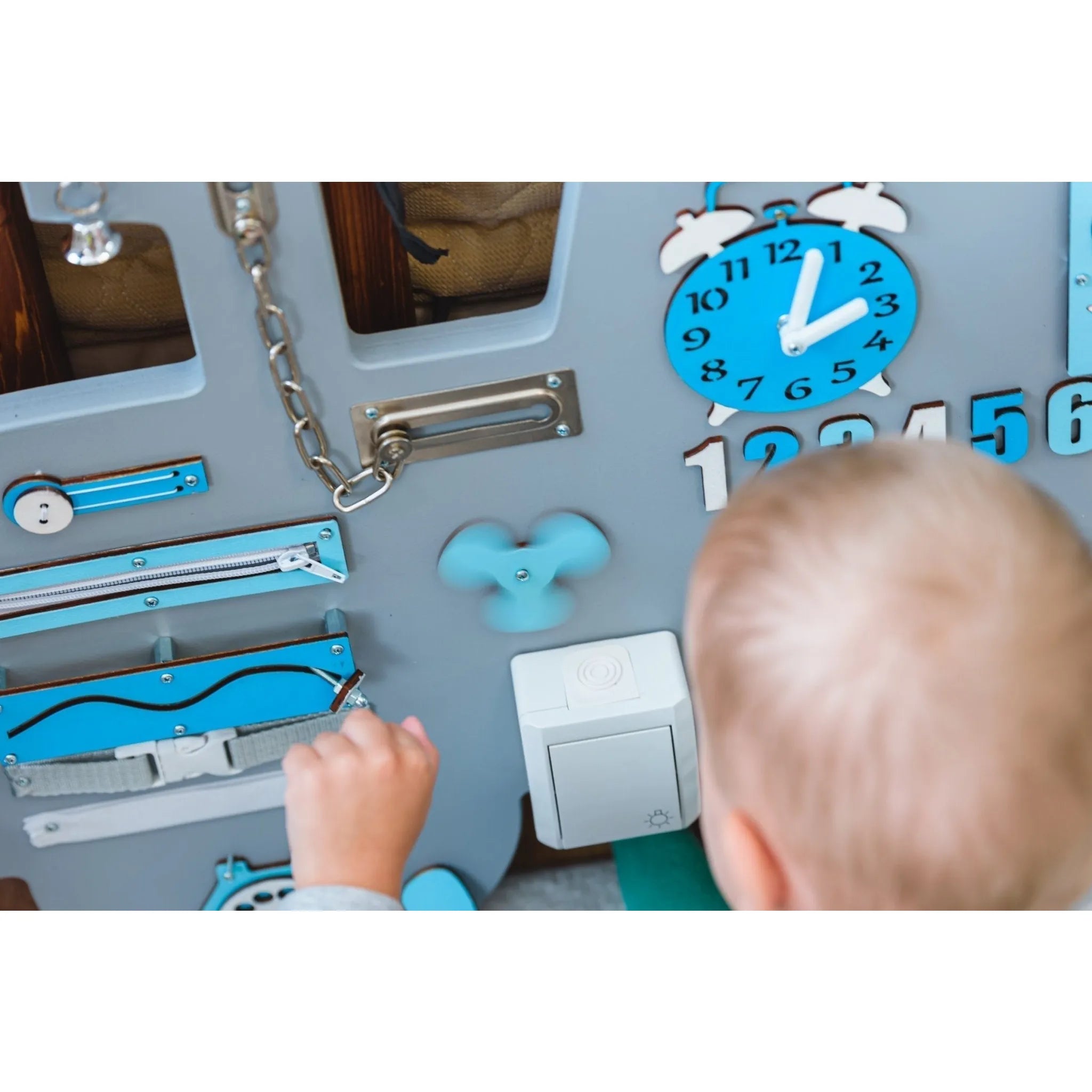 Montessori Dřevěná Tabule Traktor Xl - Modrá - Unlimitedkids