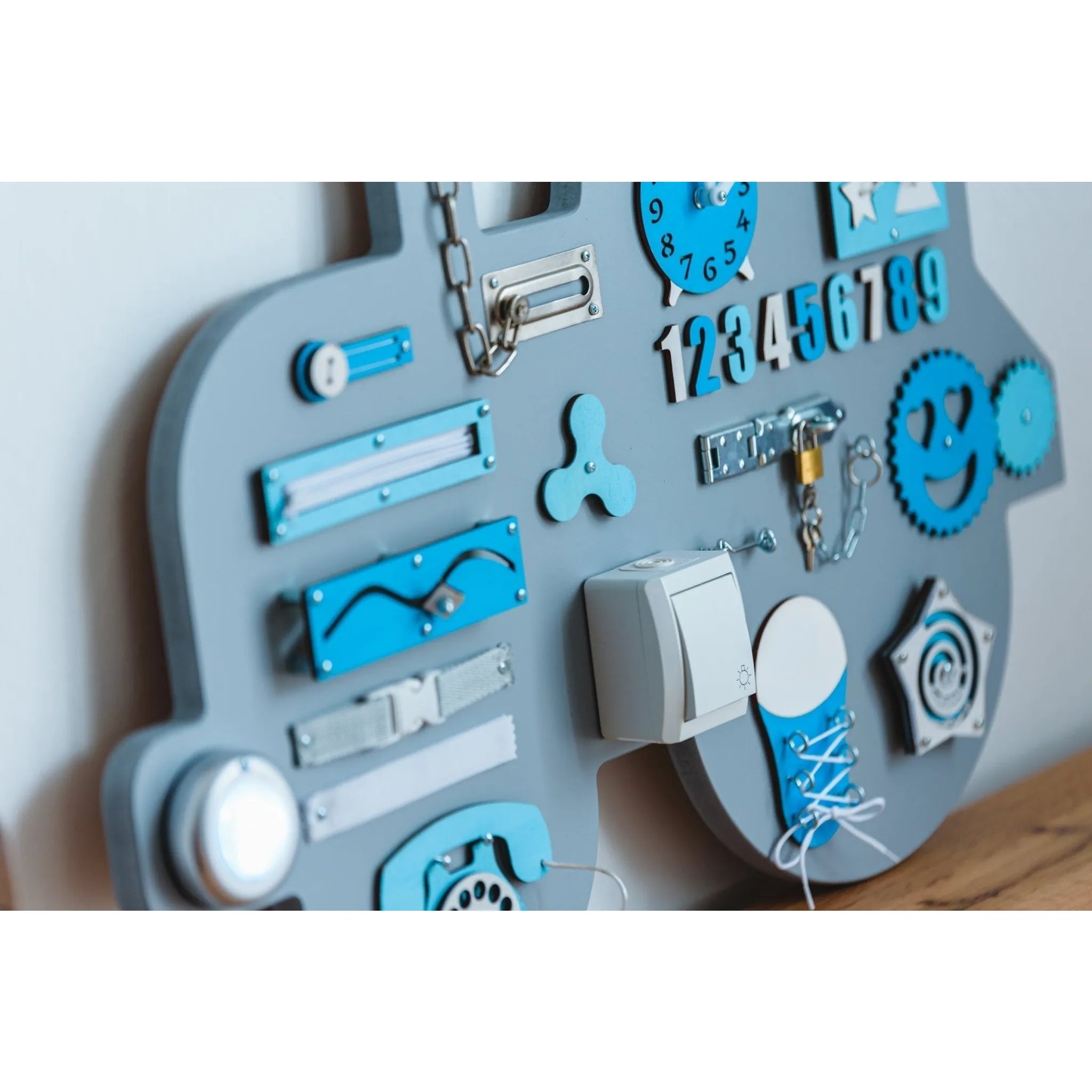 Montessori Dřevěná Tabule Traktor Xl - Modrá - Unlimitedkids