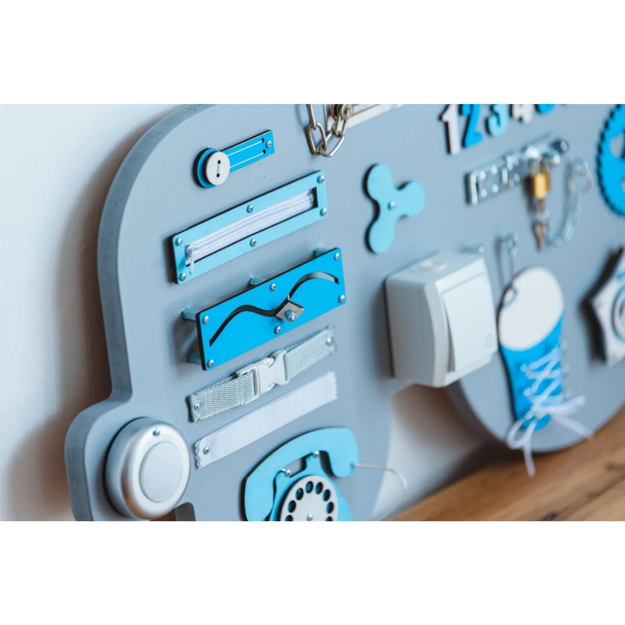 Montessori Dřevěná Tabule Traktor Xl - Modrá - Unlimitedkids