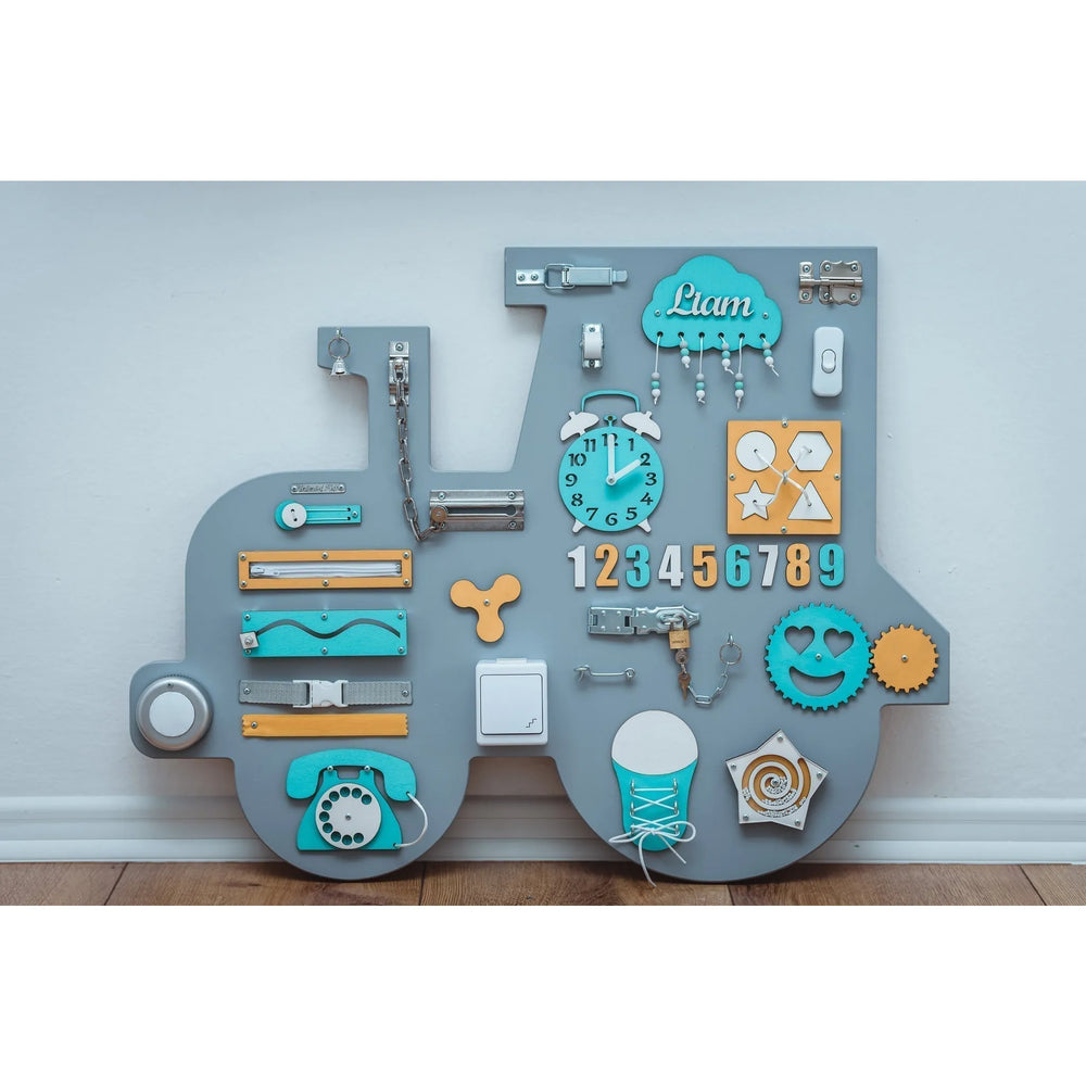 Montessori Wooden Board Tractor Xl - Green - Unlimitedkids