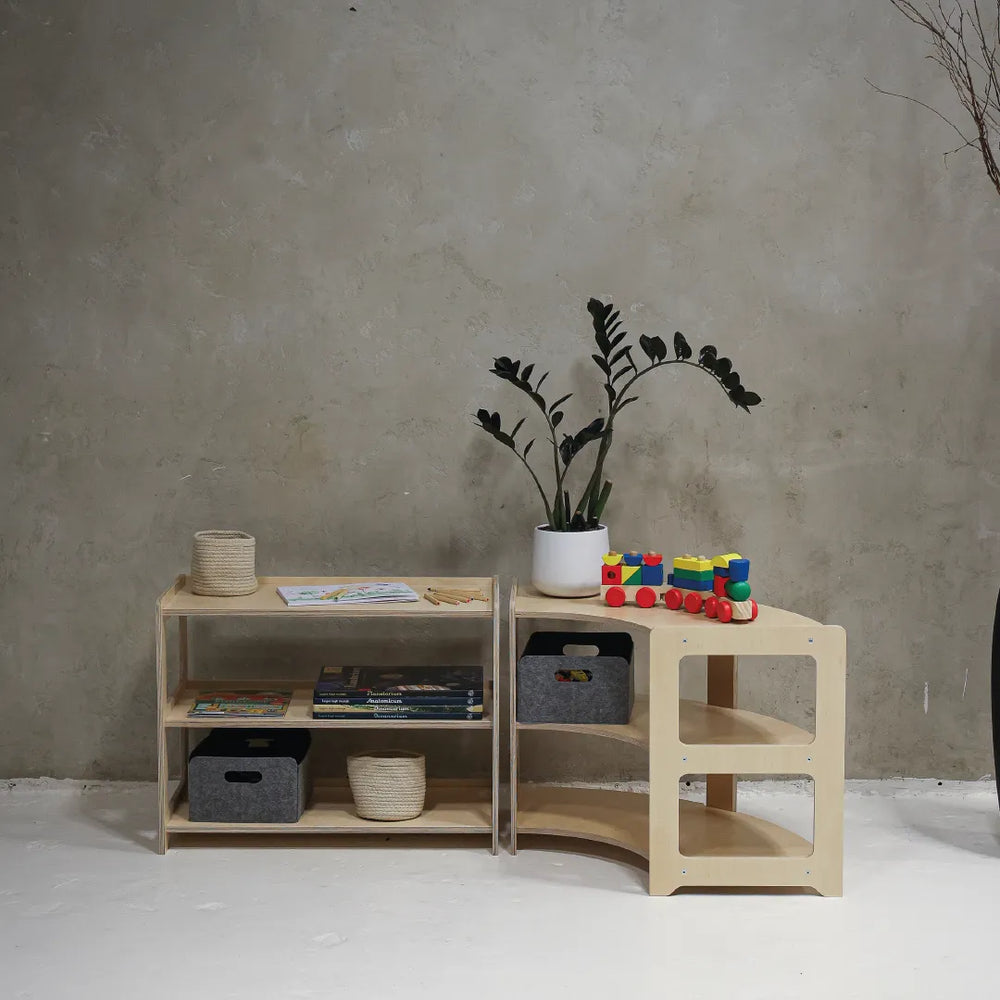 Montessori Shelf with Three Sections - Shelves - Katehaa