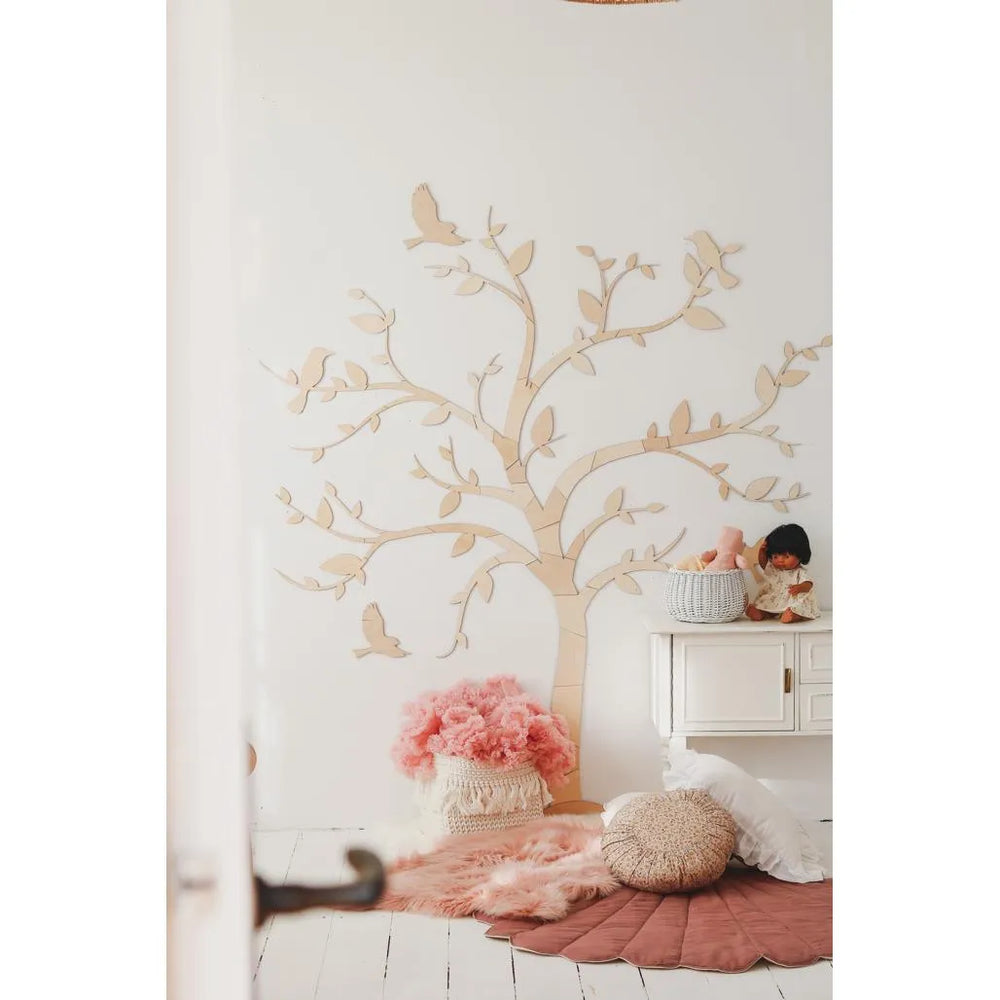 Décoration murale Arbre avec oiseaux - Puzzle mural en bois 170 cm x 170 cm - À découper maintenant