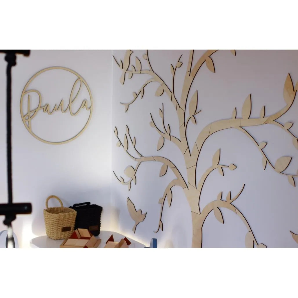 Décoration murale Arbre avec oiseaux - Puzzle mural en bois 170 cm x 170 cm - À découper maintenant