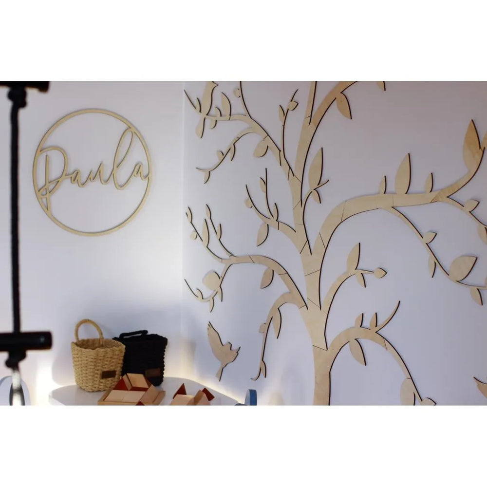 Décoration murale Arbre avec oiseaux - Puzzle mural en bois 170 cm x 170 cm - À découper maintenant