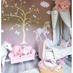 Décoration murale Arbre avec oiseaux - Puzzle mural en bois 170 cm x 170 cm - À découper maintenant