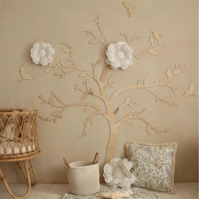 Décoration murale Arbre avec oiseaux - Puzzle mural en bois 170 cm x 170 cm - À découper maintenant