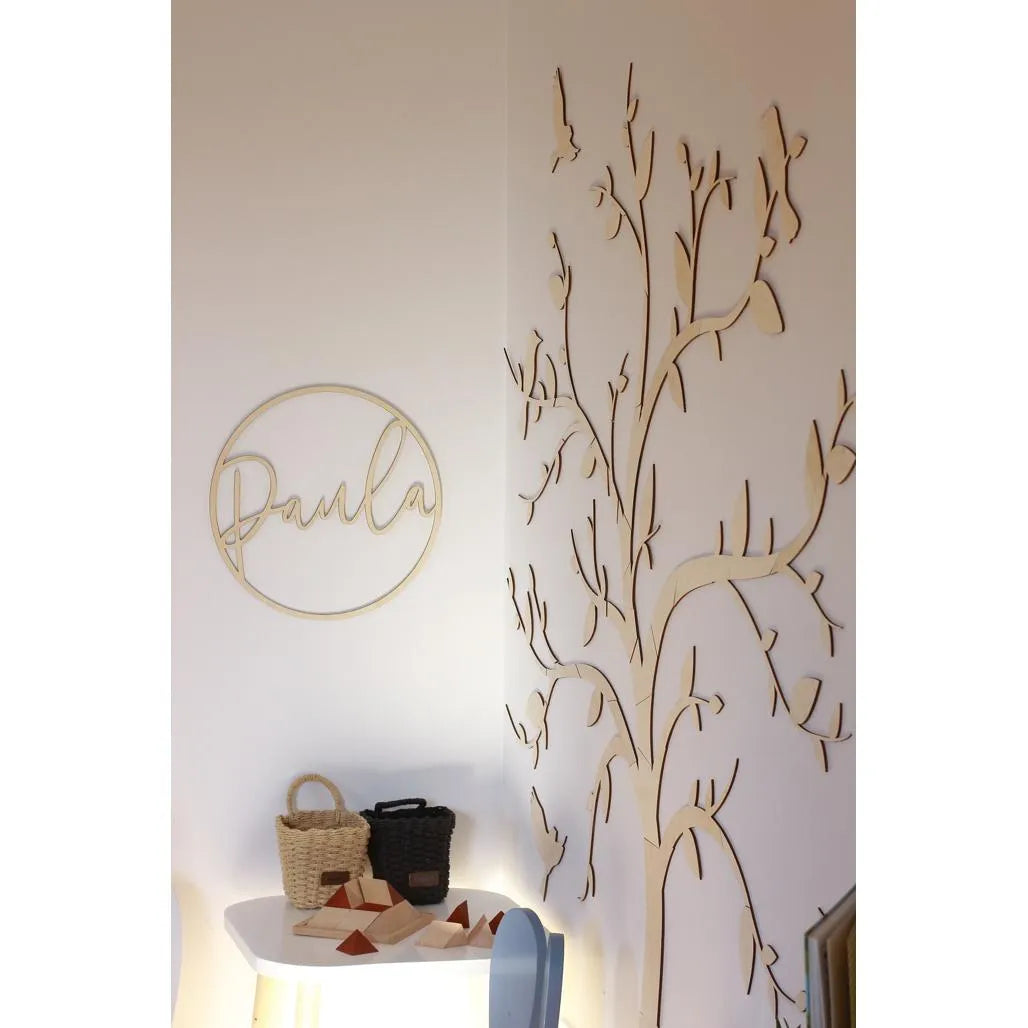 Décoration murale Arbre avec oiseaux - Puzzle mural en bois 170 cm x 170 cm - À découper maintenant