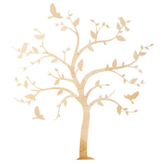 Décoration murale Arbre avec oiseaux - Puzzle mural en bois 170 cm x 170 cm - À découper maintenant