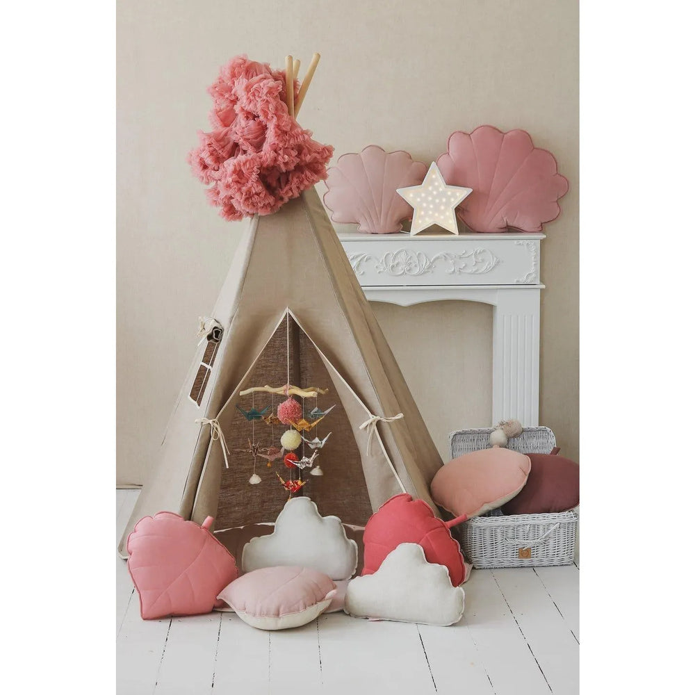 Teepee Tent with Pad - Natural Linen - Moi Mili