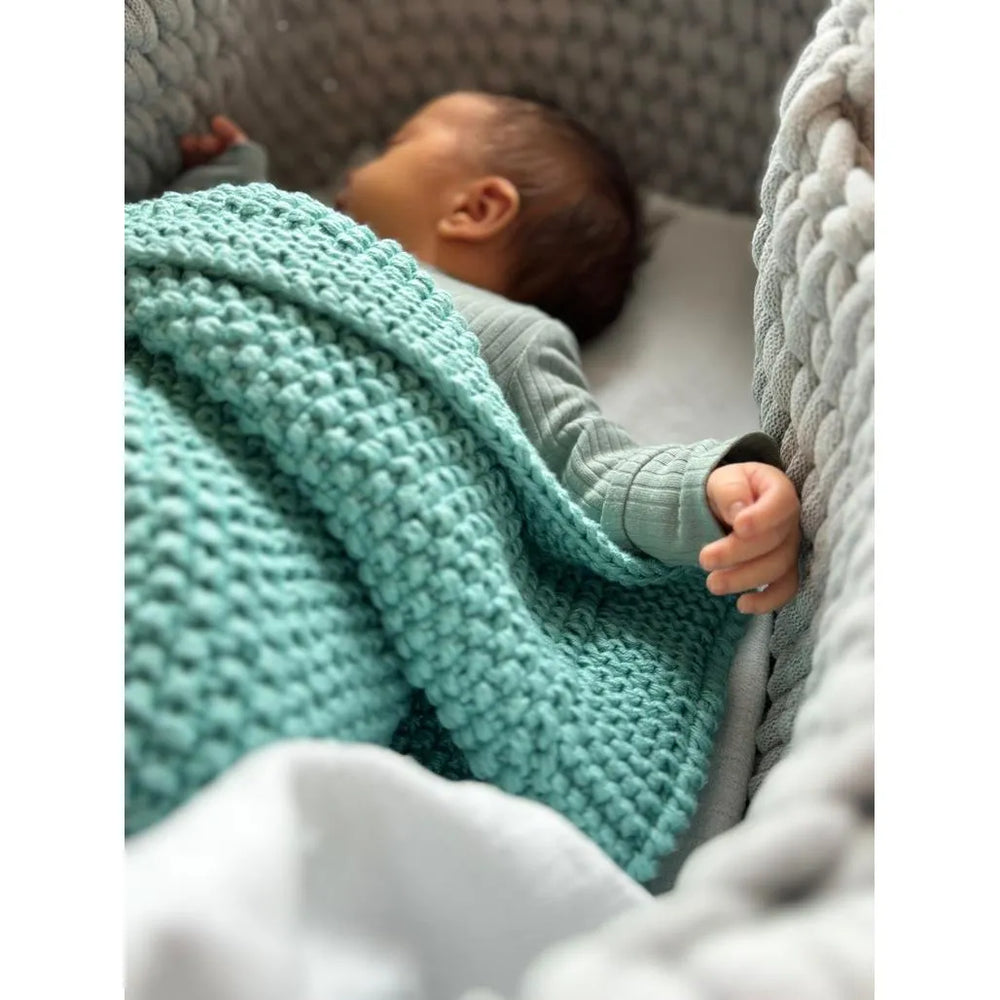 Newborn Sensory Blanket - Mint - 70x50cm - Blankets - Happy Moses