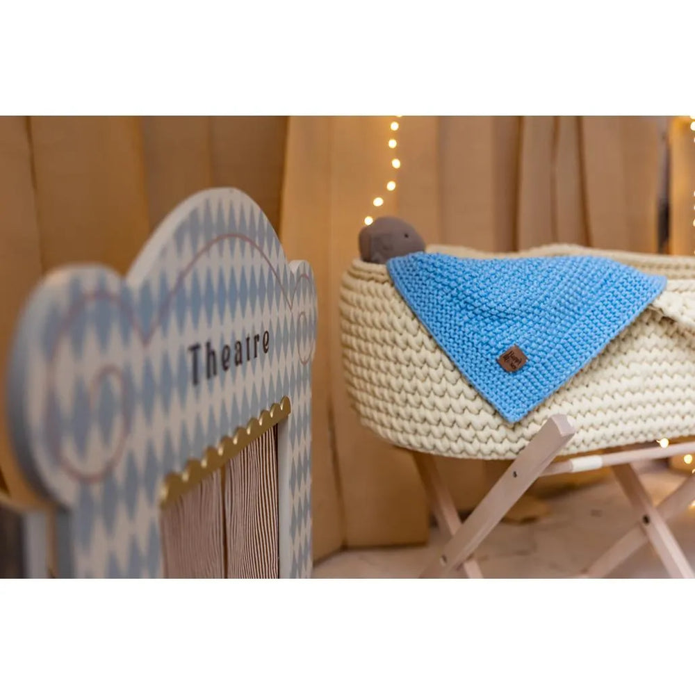 Newborn Sensory Blanket - Blue - 70x50cm - Blankets - Happy Moses