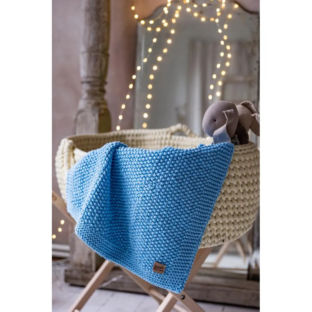 Newborn Sensory Blanket - Blue - 70x50cm - Blankets - Happy Moses