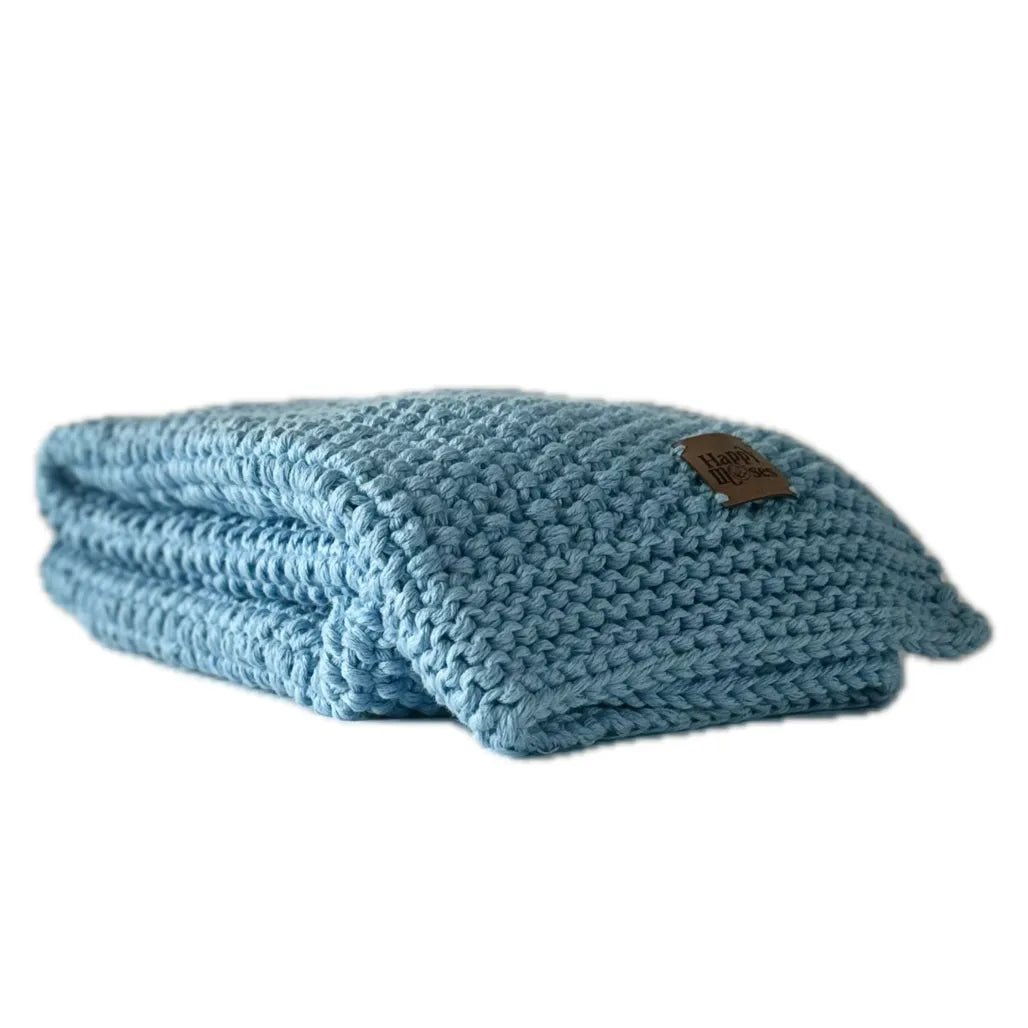 Newborn Sensory Blanket - Blue - 70x50cm - Blankets - Happy Moses