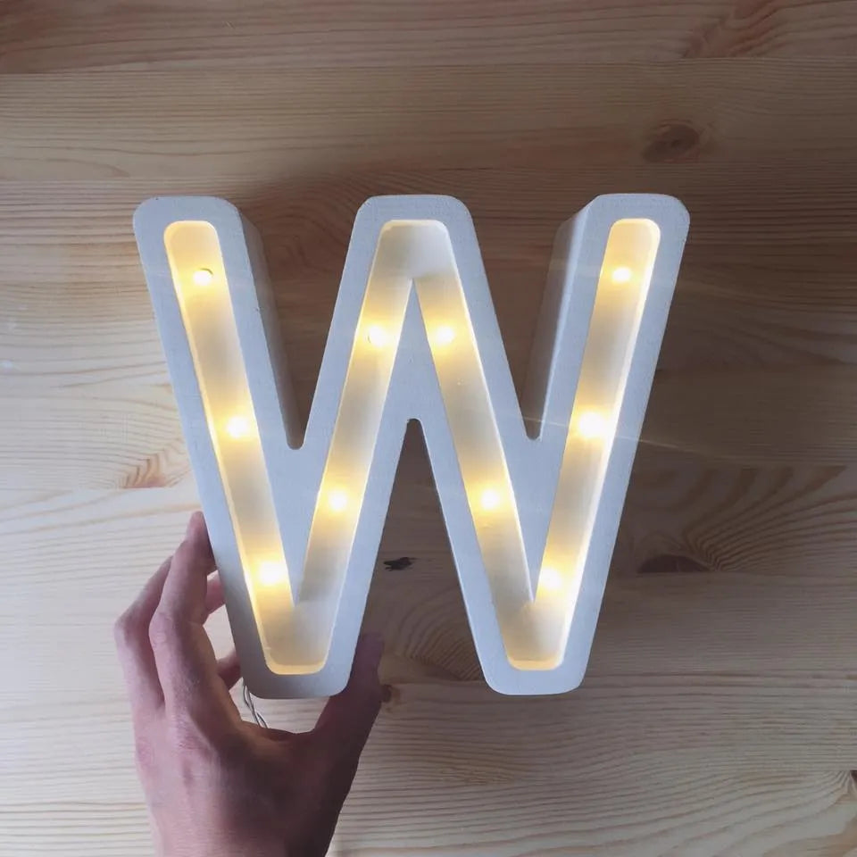 Letter Mini Lamps A-z - Little Lights - Wooden