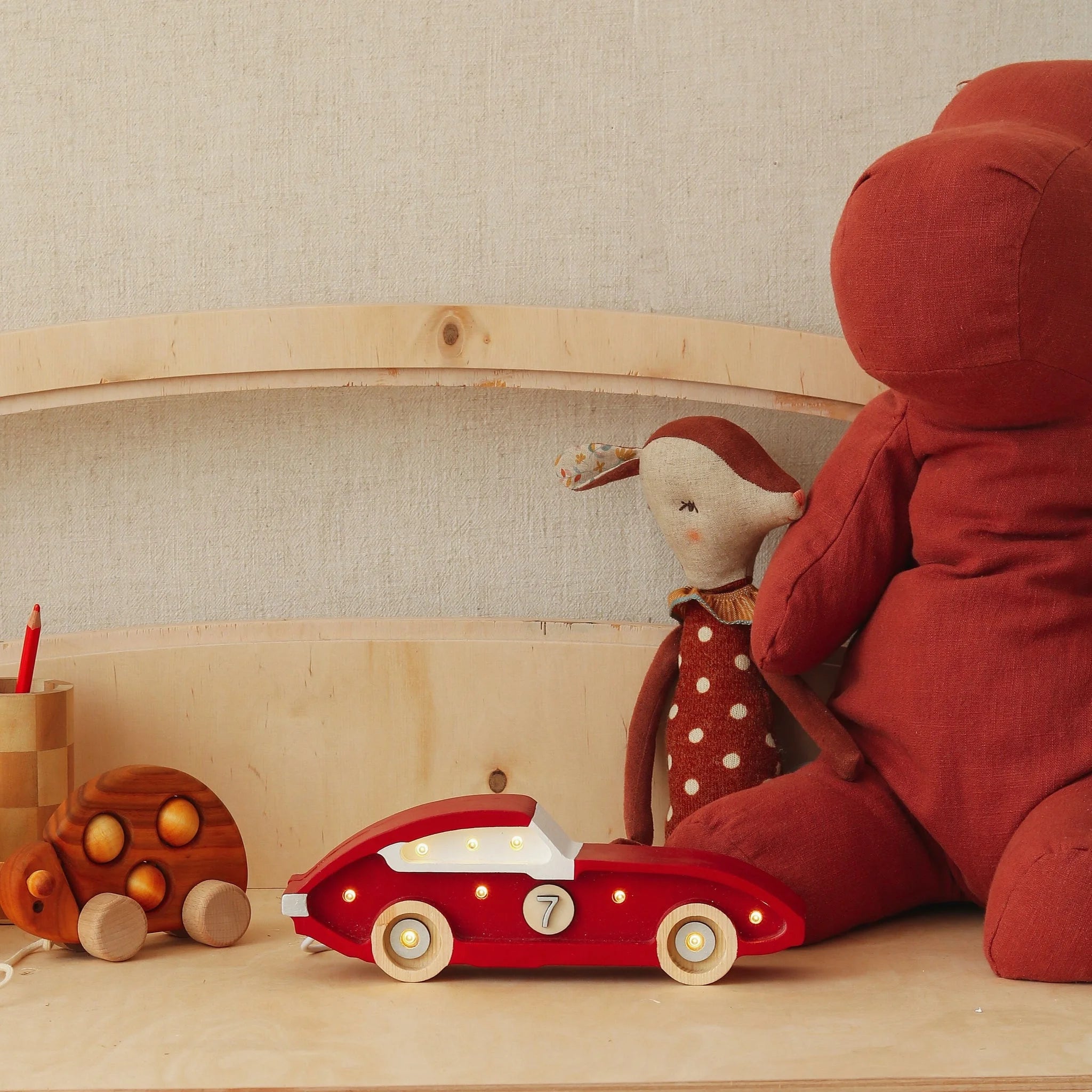 Λάμπα Αυτοκινήτου Αγώνων Mini - Ξύλινες Λάμπες - Little Lights