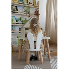 Natur White Bunny Holz-Kinderstuhl - Holz- und Kunststoff-Sets - Kidozia