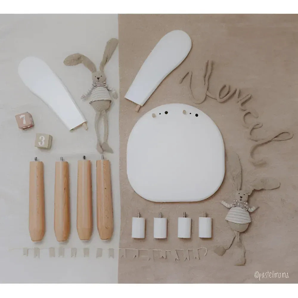 Natur White Bunny Holz-Kinderstuhl - Holz- und Kunststoff-Sets - Kidozia