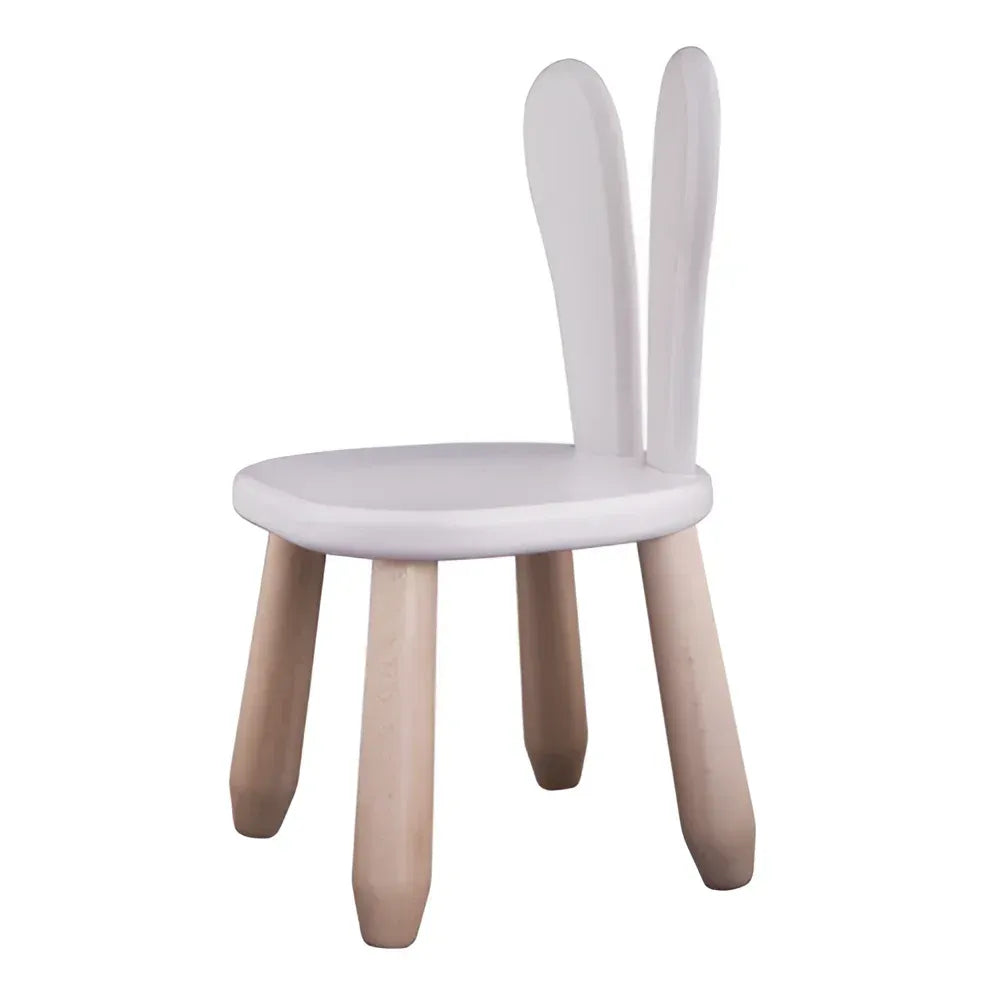 Natur White Bunny Holz-Kinderstuhl - Holz- und Kunststoff-Sets - Kidozia