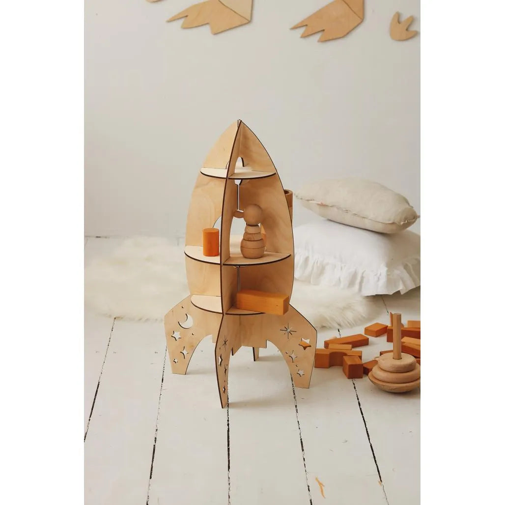 Rocket Shelf - DIY Wooden Decoration - Wall Mounted - Cut It Now