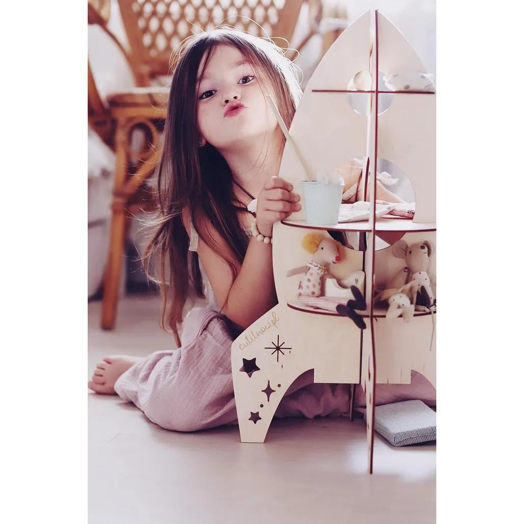 Rocket Shelf - DIY Wooden Decoration - Wall Mounted - Cut It Now