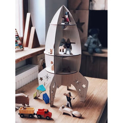 Rocket Shelf - DIY Wooden Decoration - Wall Mounted - Cut It Now
