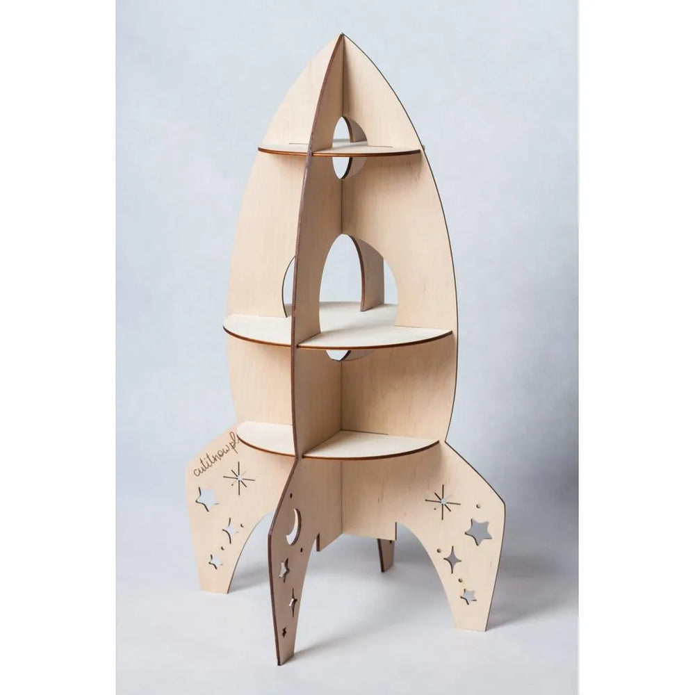 Rocket Shelf - DIY Wooden Decoration - Wall Mounted - Cut It Now