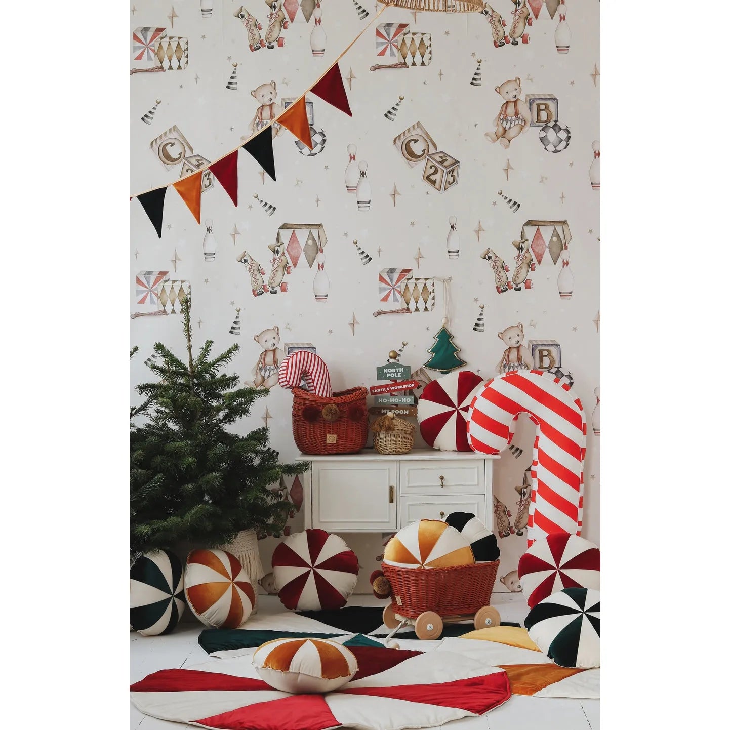 Vianočná Okrúhla Patchworková Podložka - Moi Mili - Podložky