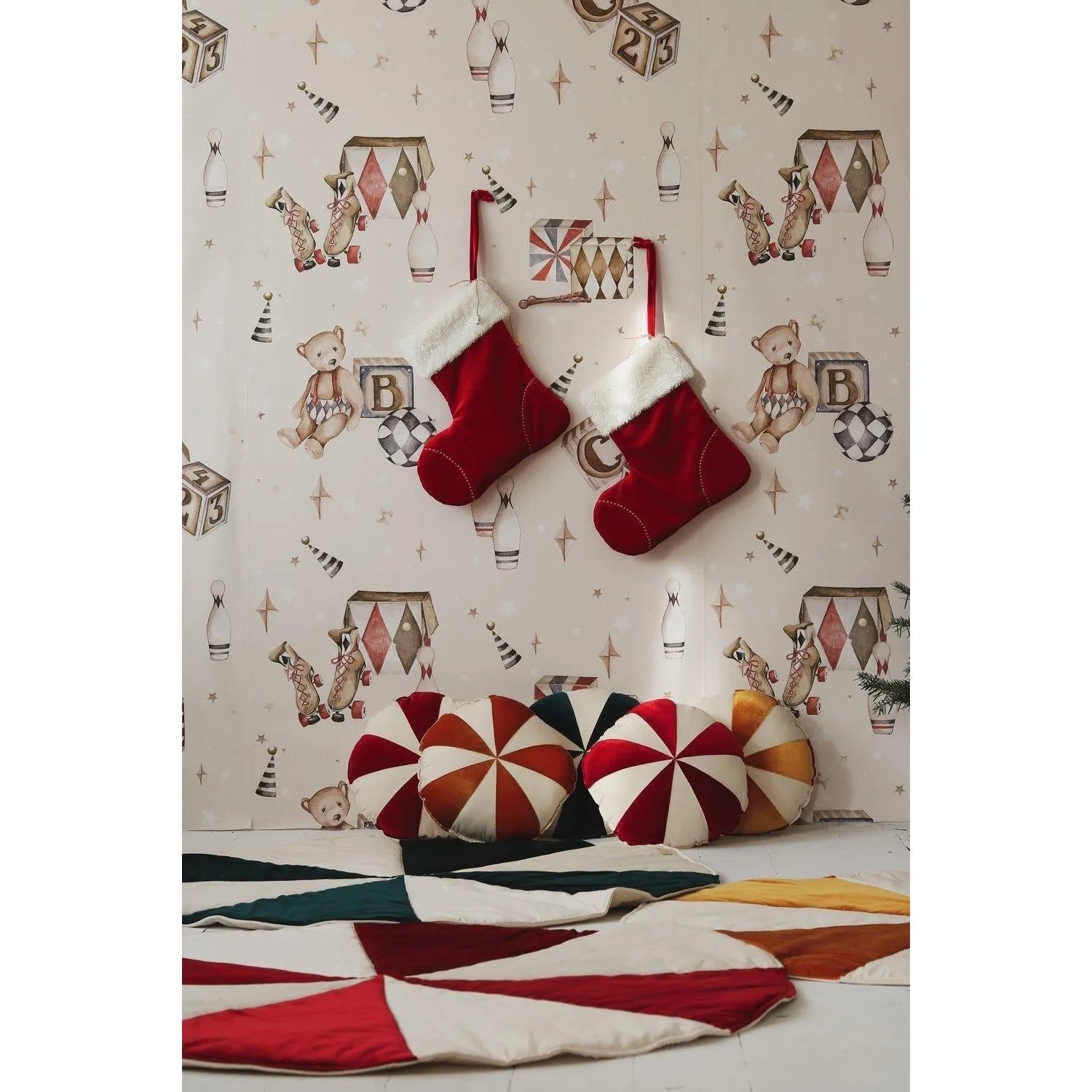 Vianočná Okrúhla Patchworková Podložka - Moi Mili - Podložky