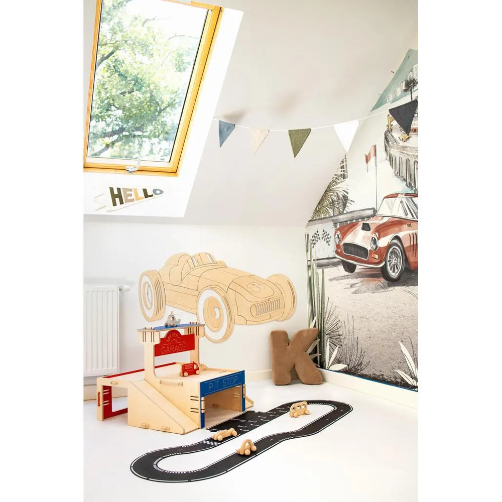 Retro Car - Formula 1 Wooden Wall Decoration Size s - 105cmx57cm - Wall Decorations - Cut It Now