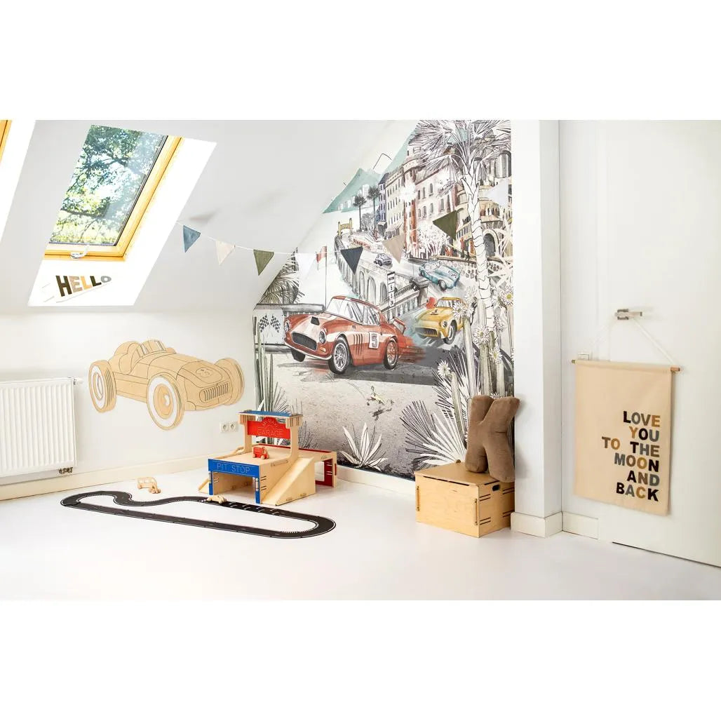 Retro Car - Formula 1 Wooden Wall Decoration Size s - 105cmx57cm - Wall Decorations - Cut It Now